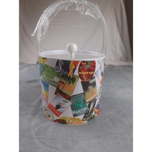 Retro Barware Ice Bucket Vintage 2003 New (other) Cocktails Multicolor Party Fun - Picture 9 of 16